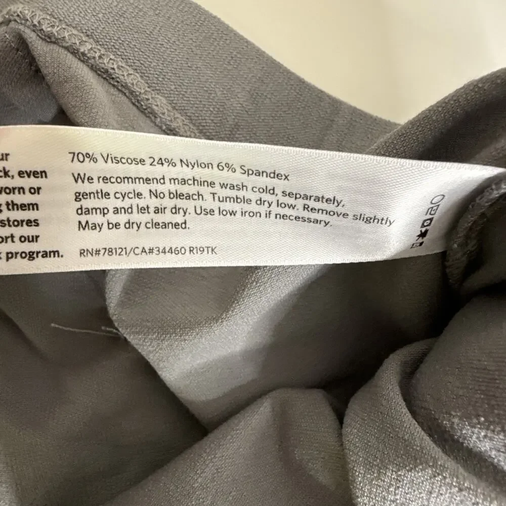 Eileen Fisher Size XL Stretch Pants Lightweight Pull On Pockets Gray Viscose